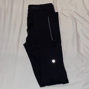 Lululemon fleece lined running legging black size 4